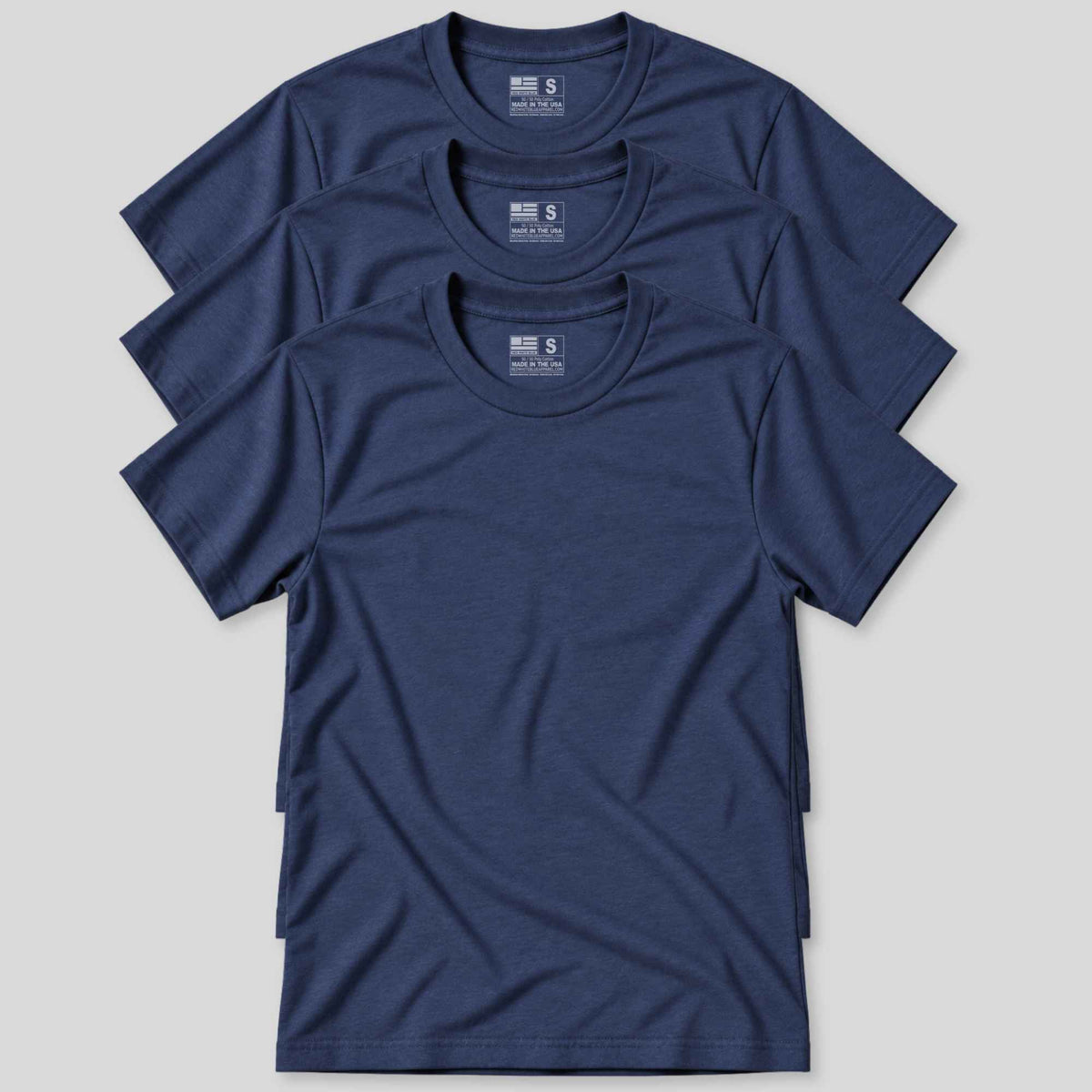 Made In USA Blank Navy Shirt 3 Pack