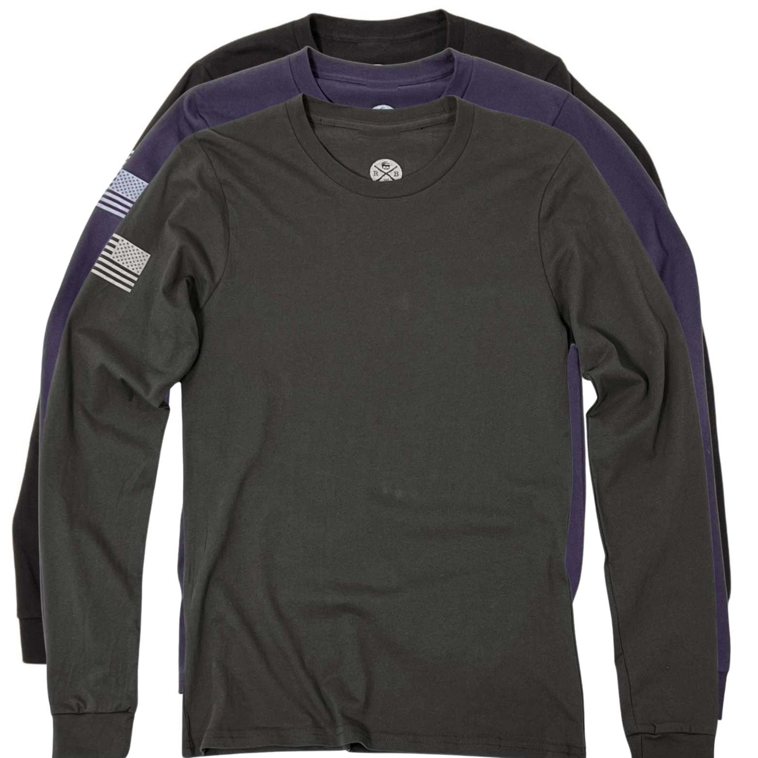 Everyday Made In USA Long Sleeve Flag Shirt | 3 Pack