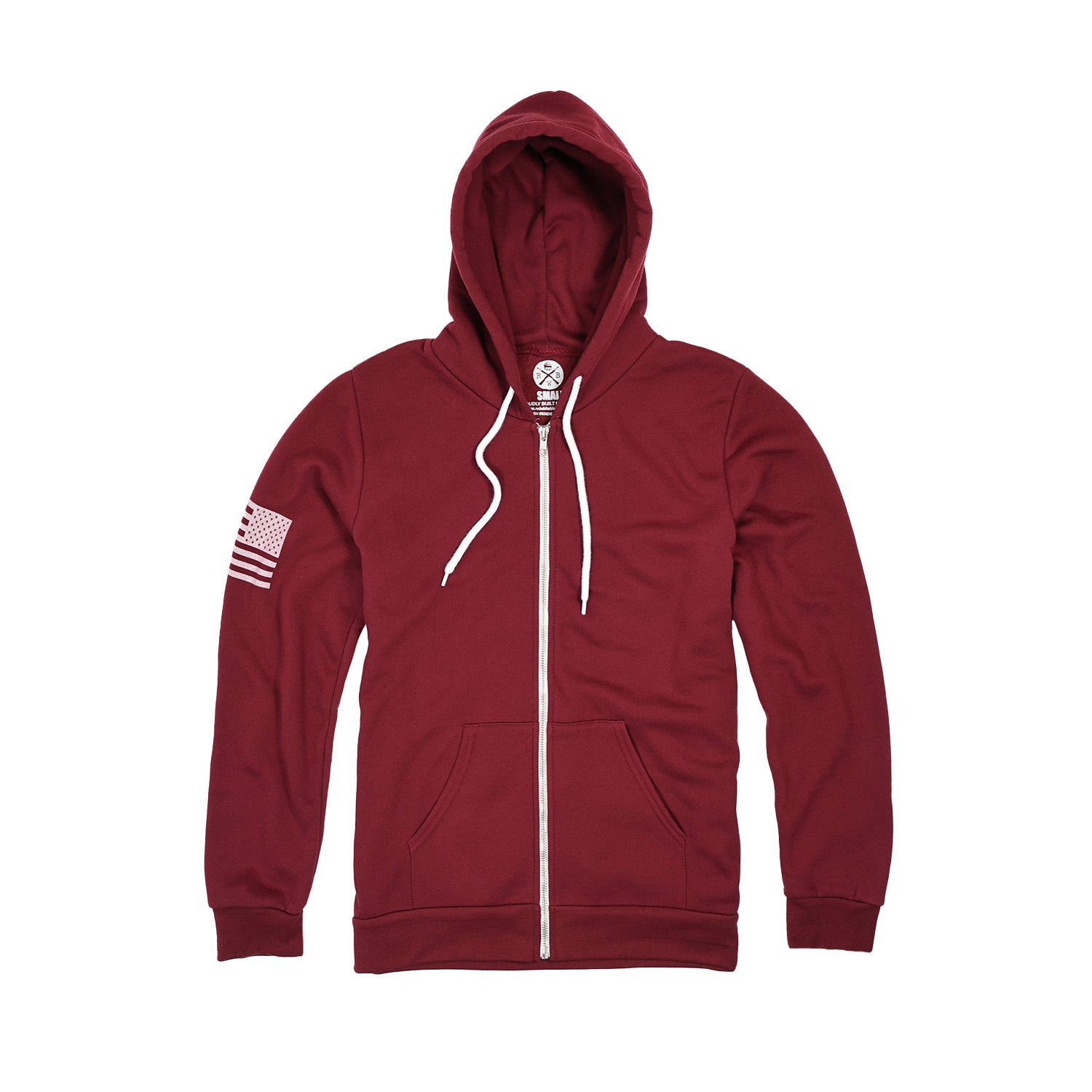 brick american flag hooded sweatshirt zip up made in usa