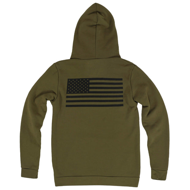 Men's American Flag Olive Hoodie