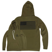 Men's American Flag Olive Hoodie