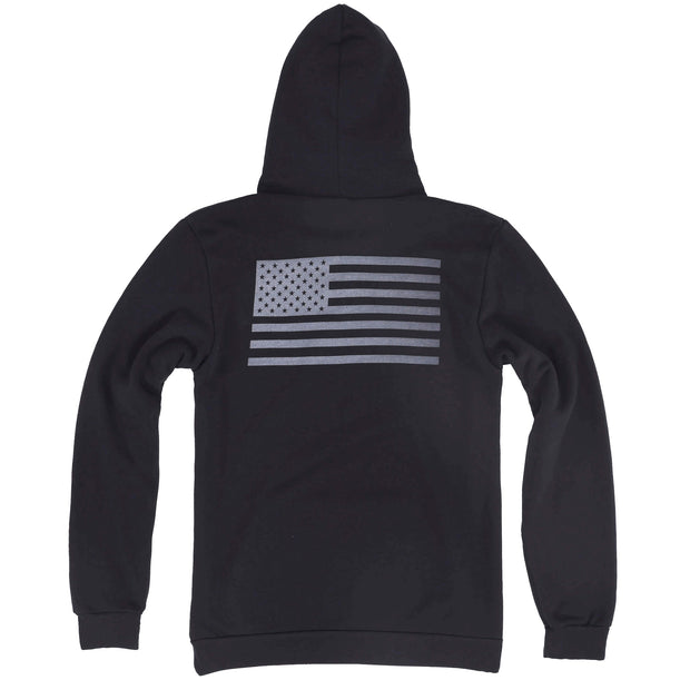 Men's American Flag Black Hoodie | Made In USA