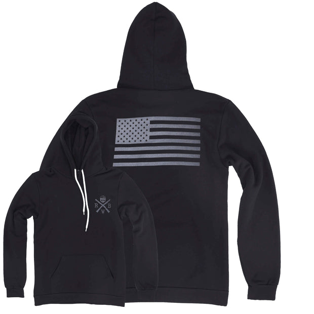 Men's American Flag Black Hoodie | Made In USA