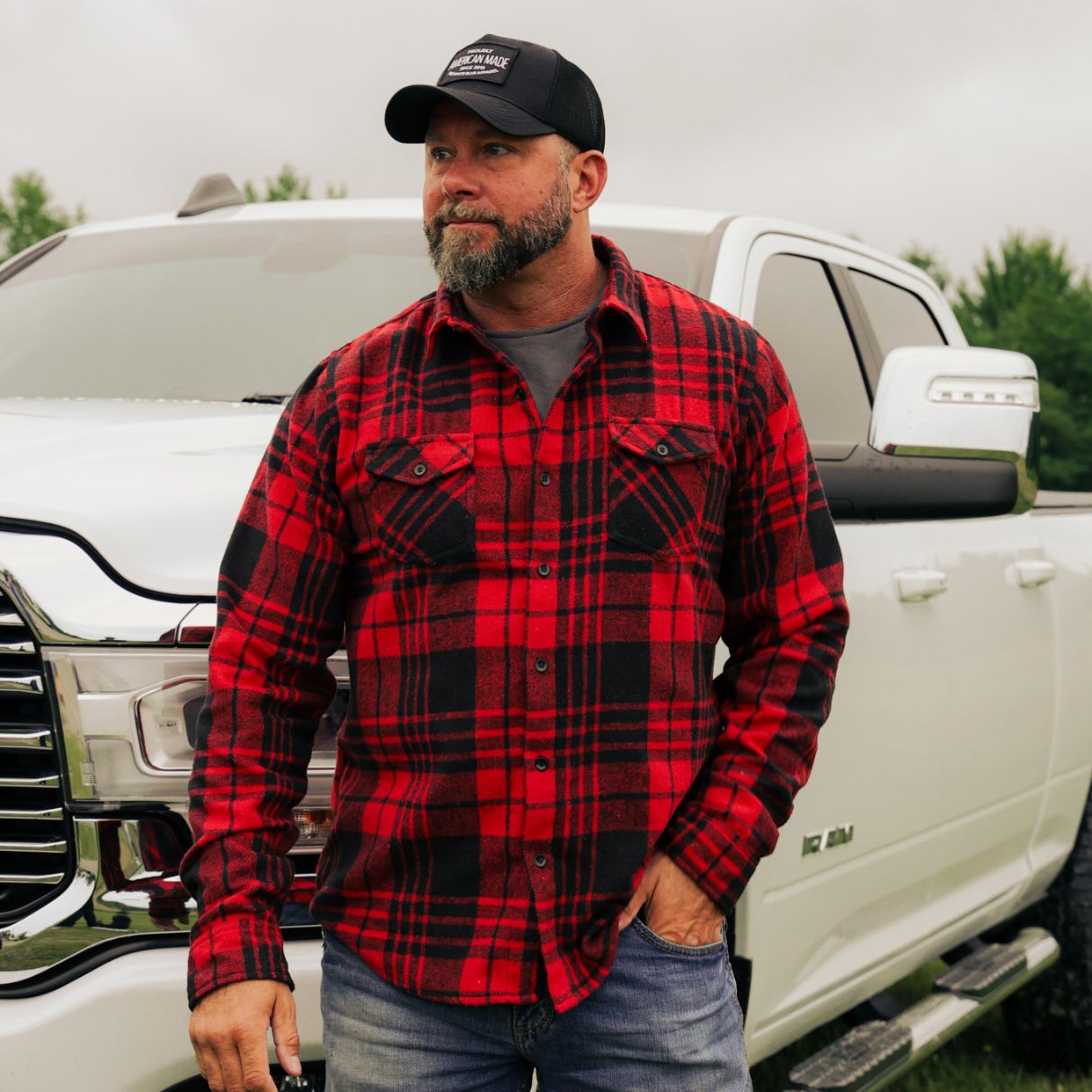 Men's Flannel Shirt (Traditional Red)