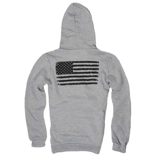 Women's American Flag Zip-Up Gray Hoodie