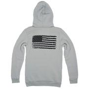 Women's Light Gray American Flag Hooded Sweatshirt | Made in USA