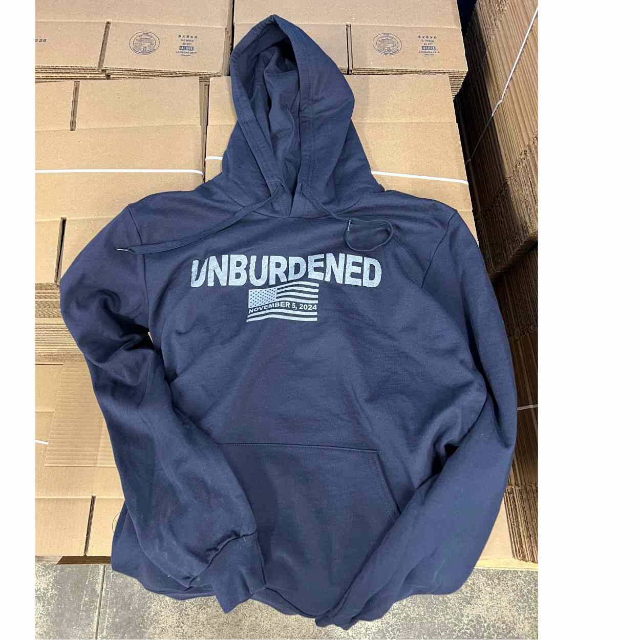 Navy Unburdened Cotton Hoodie - Clearance Final Sale