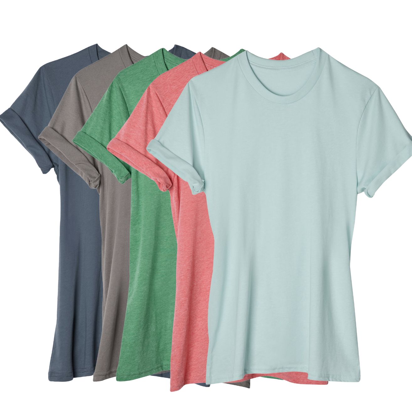 Women's Poly Cotton Basic Tees | Relaxed Fit | 5 Pack