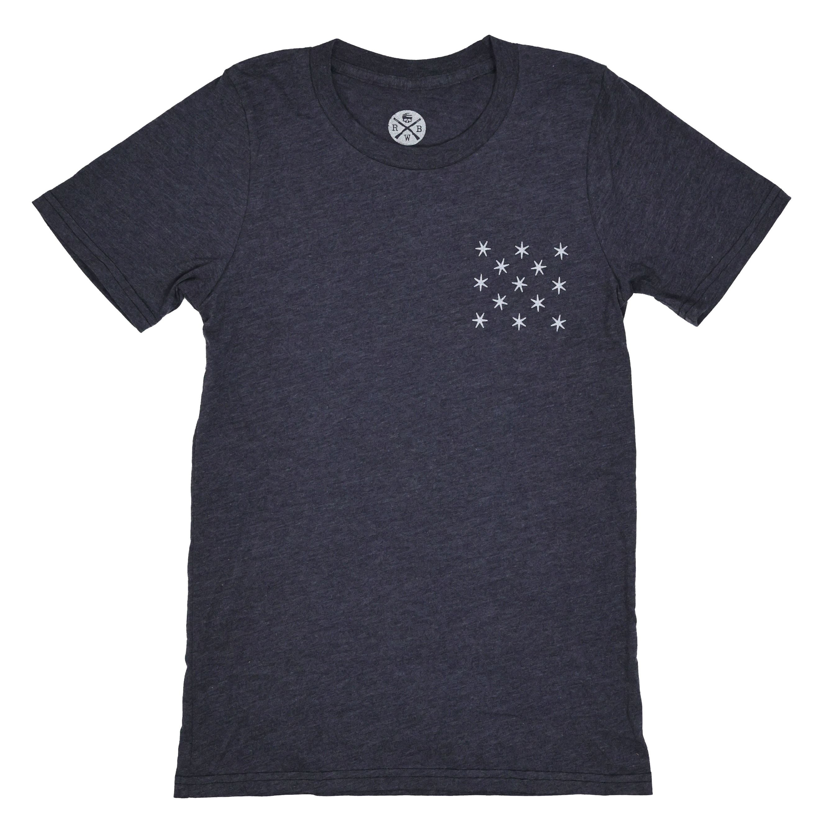 Washington Headquarters historical flag mens indigo poly cotton t-shirt 