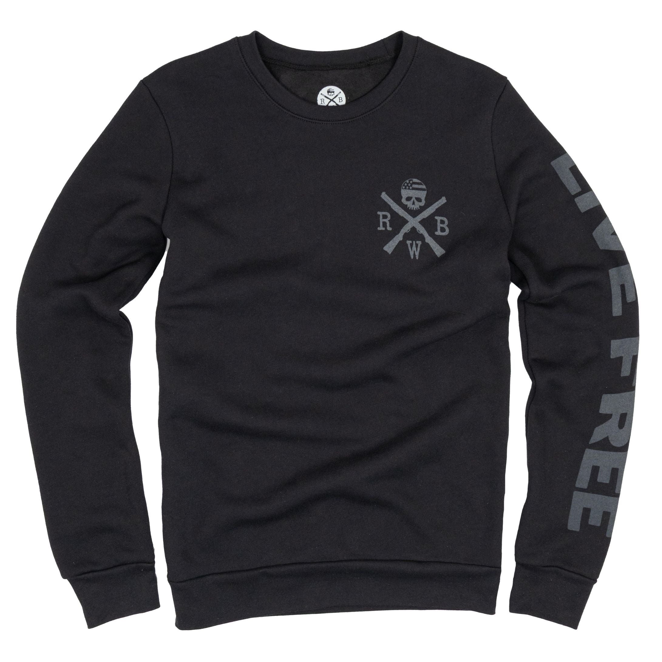 Live free crewneck black 