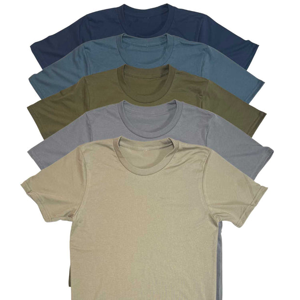 Basic T Shirt Solid Five Pack | Made In USA