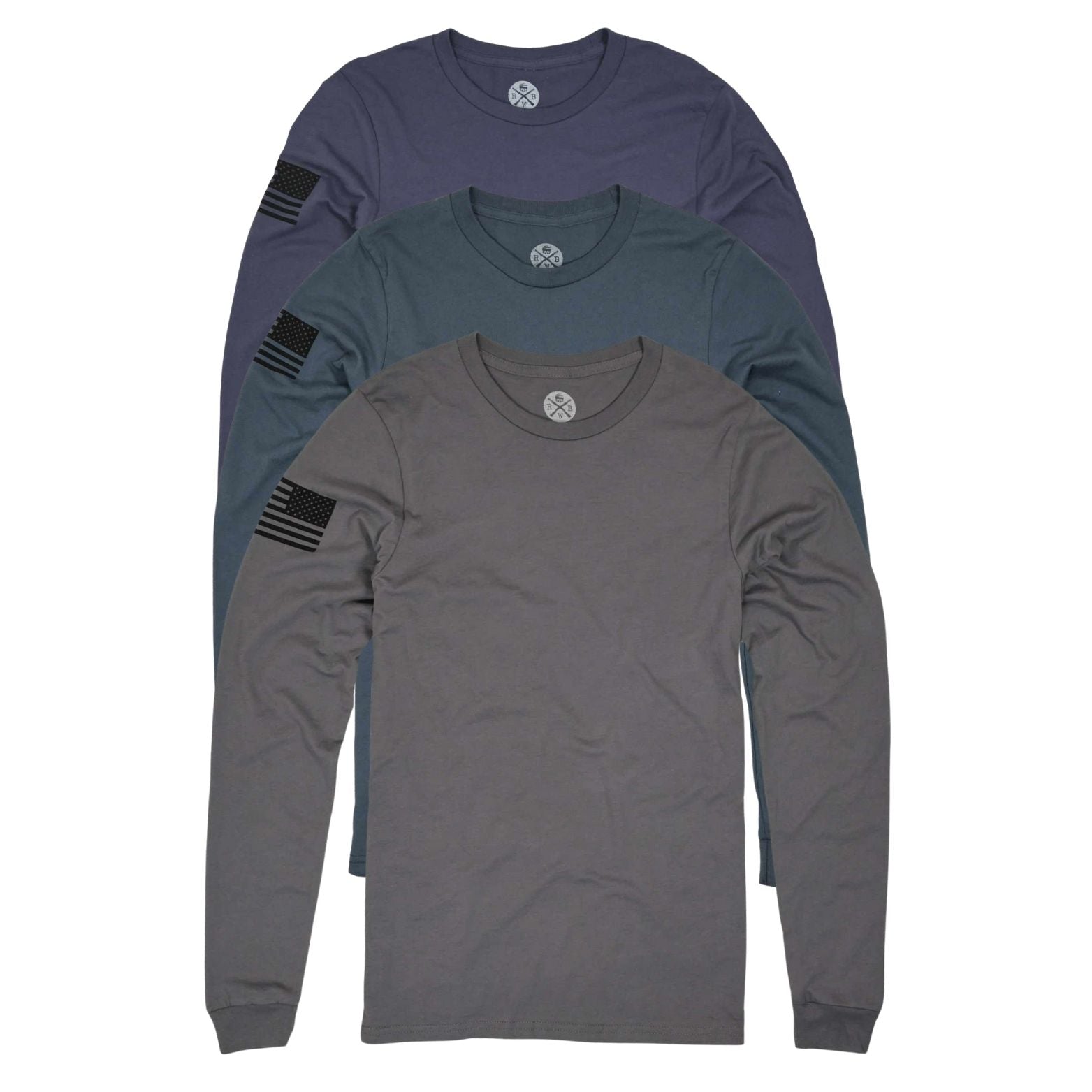 Everyday Long-Sleeve American Flag Shirt 3-Pack