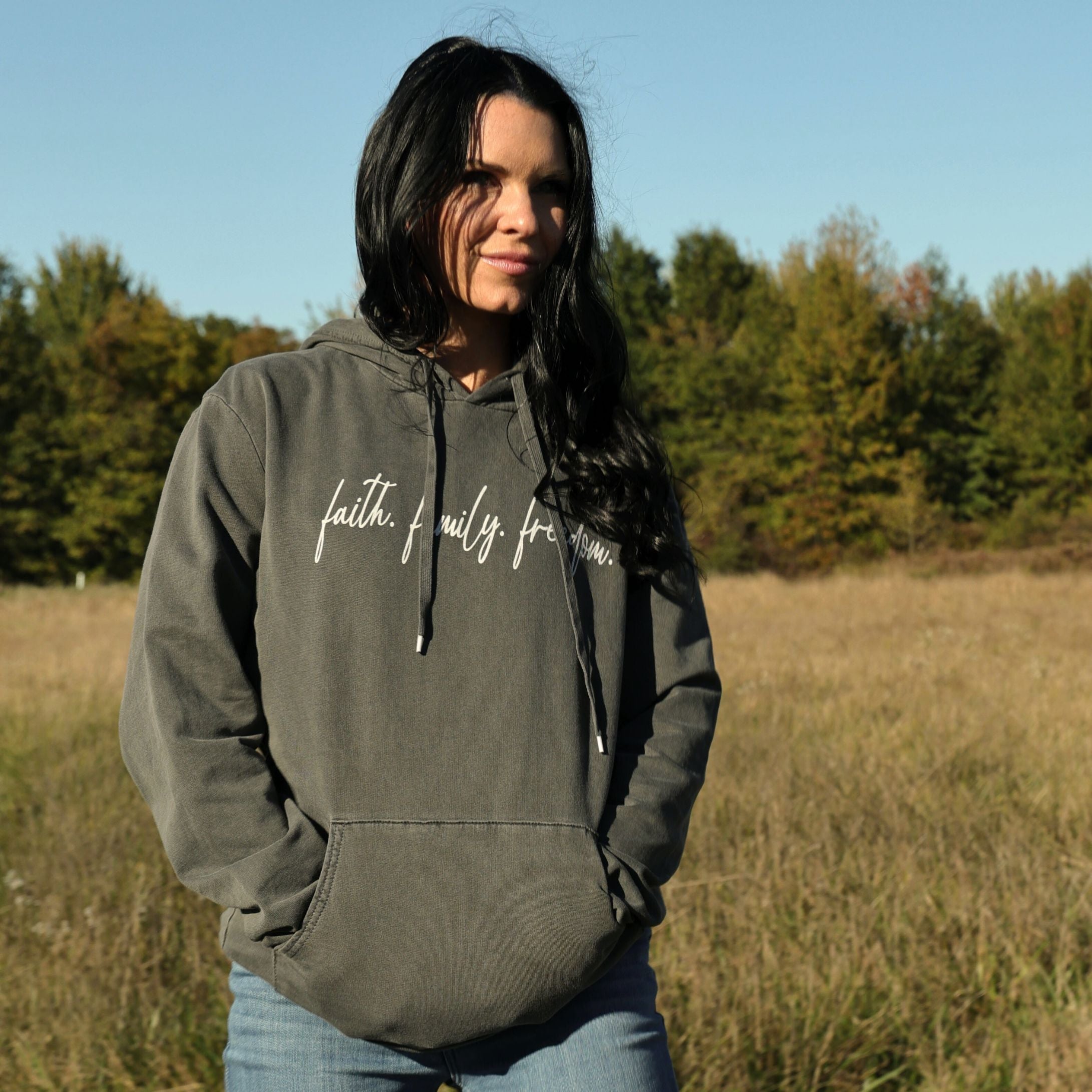 Women's Cotton Faith, Family, Freedom Hoodie