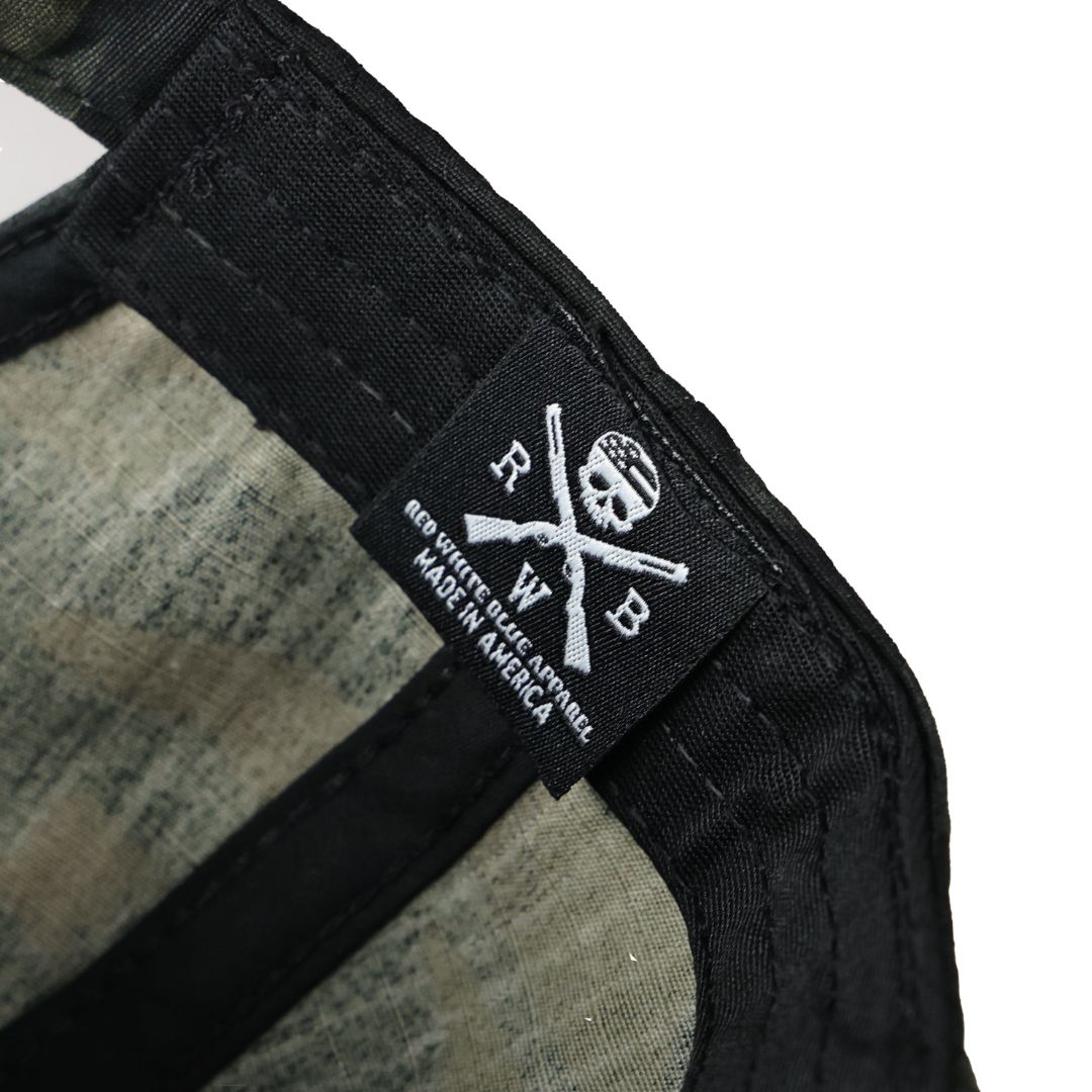 American Flag Full Fabric Black Multicam Camouflage Range Hat