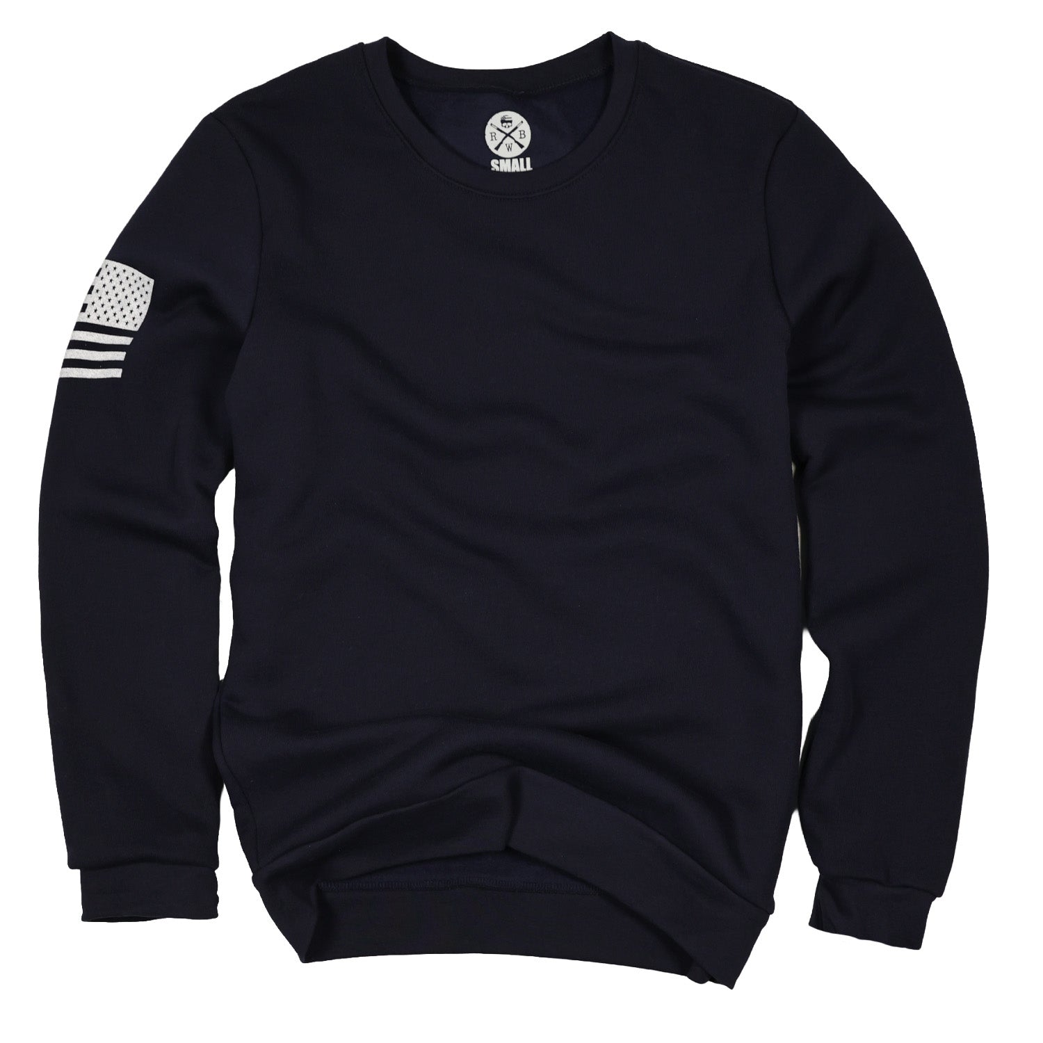 Women's Navy Crew Neck American Flag Sweatshirt 