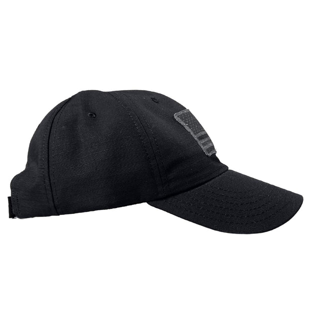 American Flag Patch Blacked Out Range Hat - Side
