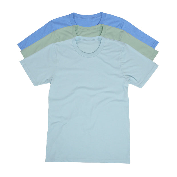 Basic Blank T-Shirt Summer Pack - Light Blue, Light Green, Sky Blue