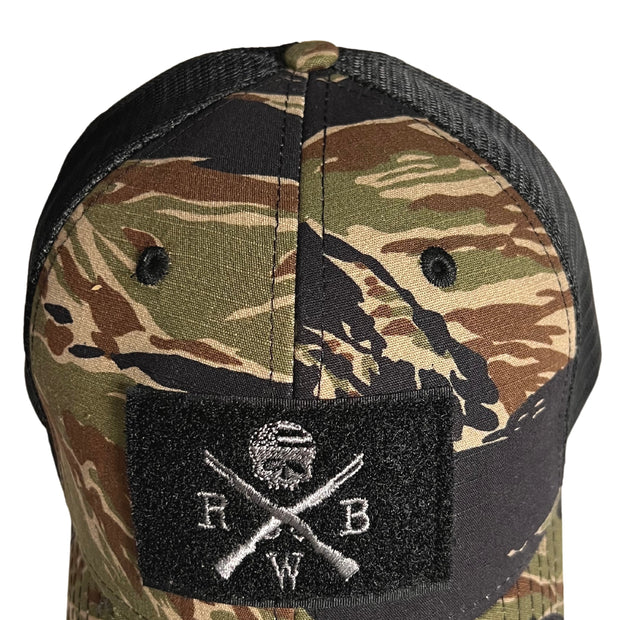 Rip Stop Tiger Stripe Camo Tactical Patriotic Hat - Made in USA