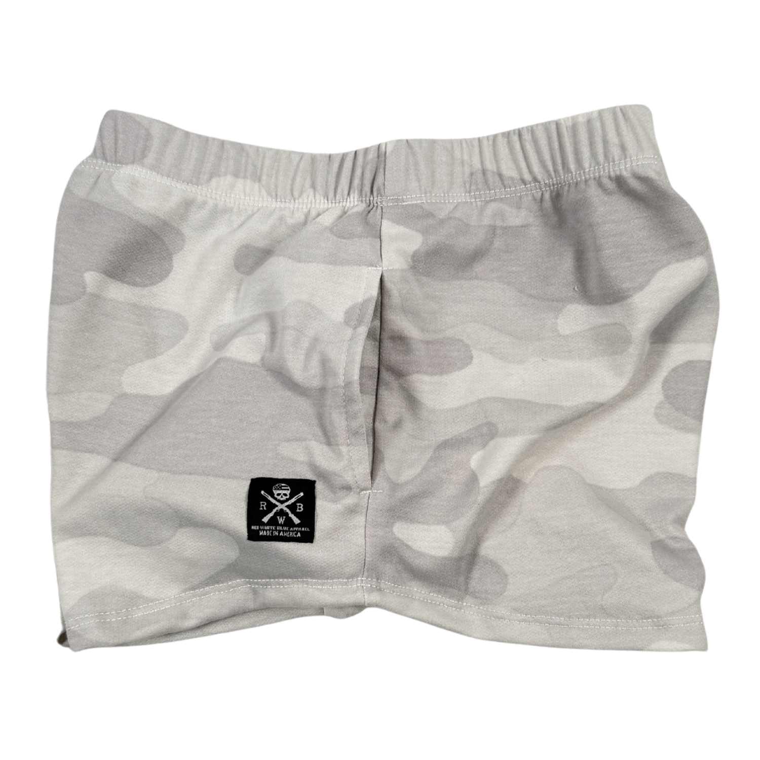 women's lounge short pocket white camo