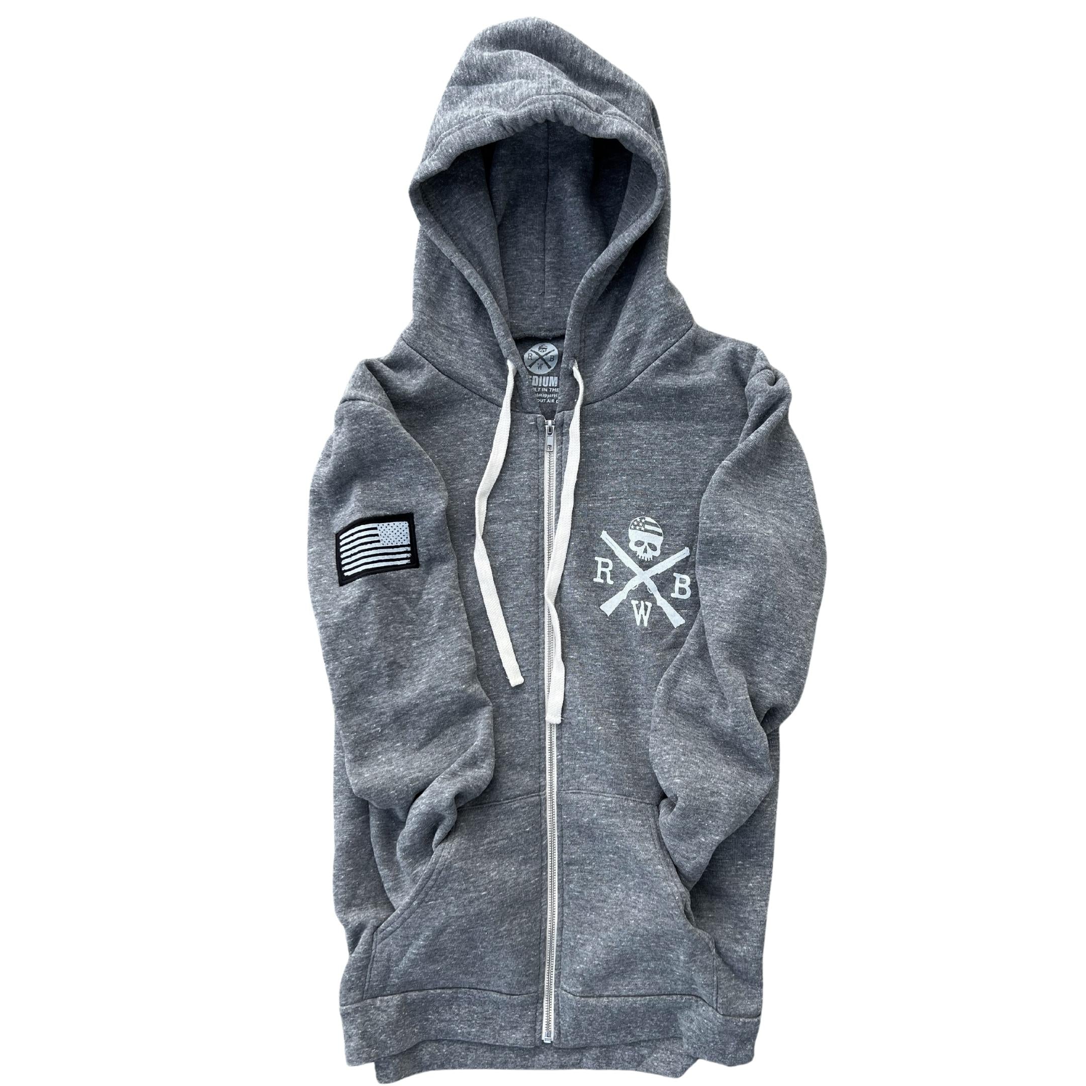 【U LAN】Flag print hoodie zip-up American Flag Hoodie Hoodies for Men Loose Print Zipper Long
