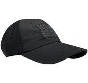 American Flag Blacked Out Mesh Back Tactical Range Hat - Front View