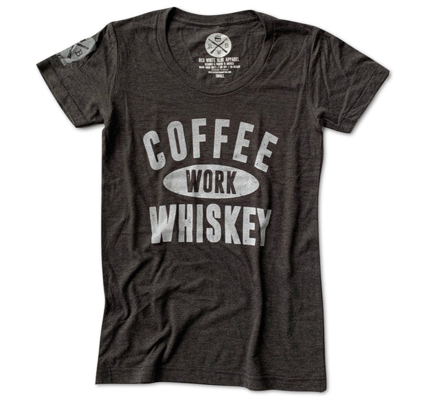Women's Coffee Work Whiskey T Shirt