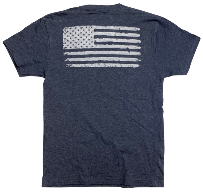 Men's Old Glory American Flag Tri-blend T Shirt (Heather Navy) – Red ...
