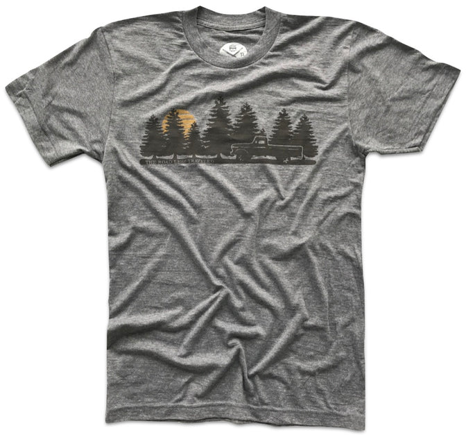 Men's Take the Road Less Traveled T-Shirt (Heather Gray) – Red White ...