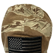 American Flag Full Fabric Desert Tiger Stripe Camo Range Hat