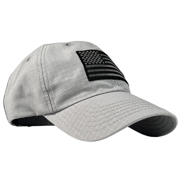 American Flag Silver Full Fabric Ripstop Range Hat