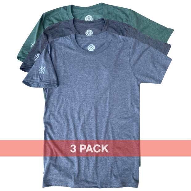 Men's American Basic Tees Heather Gray Forest  Charcoal