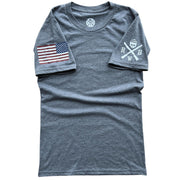 Men's American Flag Assaulting Forward T-Shirt (Slate)