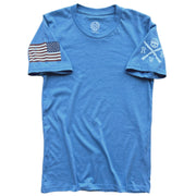 Men's Assaulting American Flag Forward T-Shirt (Light Blue)